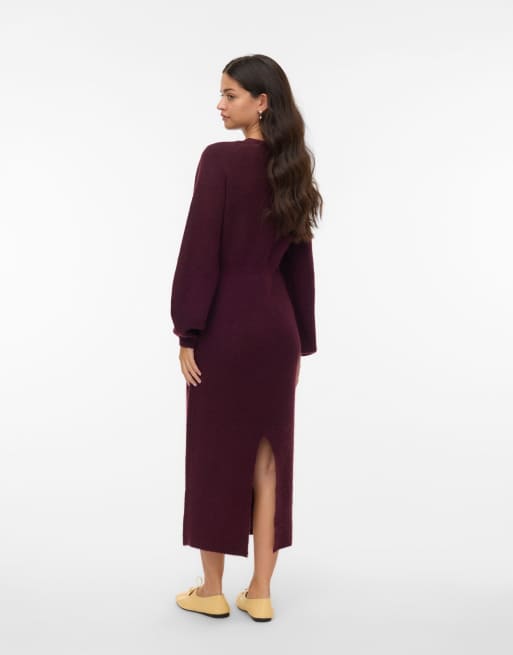 Vero Moda Knitted dress in winetasting, 2 of 5