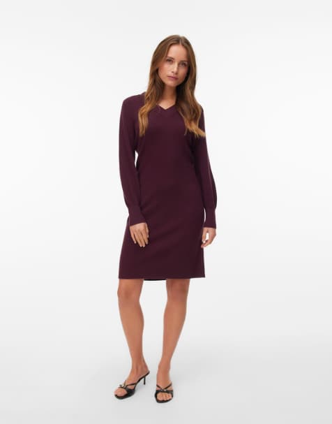 Vero Moda Knitted dress in winetasting - view 1