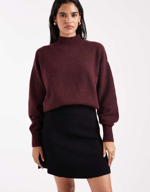 Vero Moda knitted flippy mini skirt in black ASOS