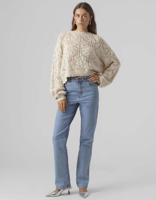 Vero Moda v-neck long sleeve knit sweater in purple