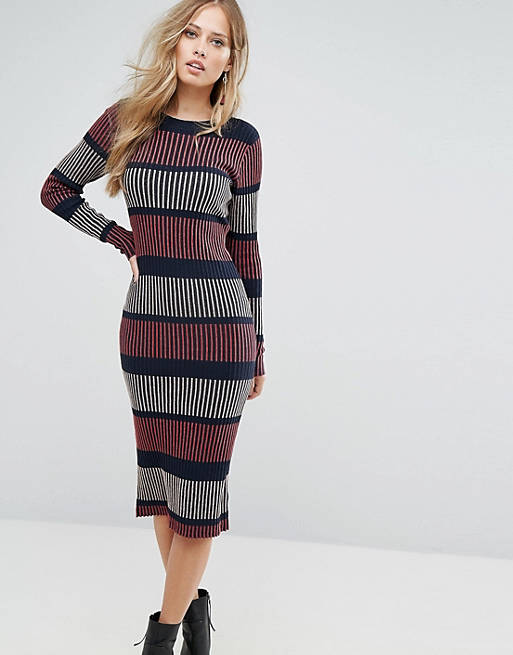 Vero Moda Knitted Stripe Midi Dress