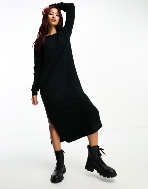 Robe pull noir longue new arrivals