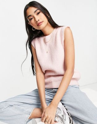 Vero Moda knitted vest in soft pink