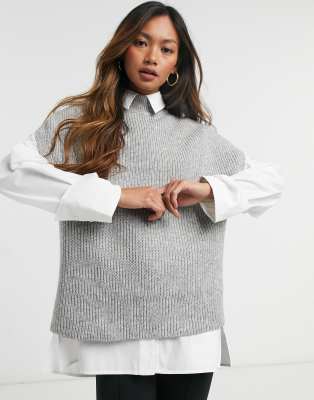 high neck knitted vest