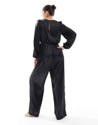 Vero Moda Knot Front Jumpsuit In Black