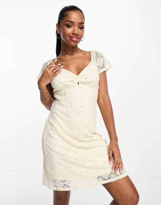 Asos cream lace dress hotsell