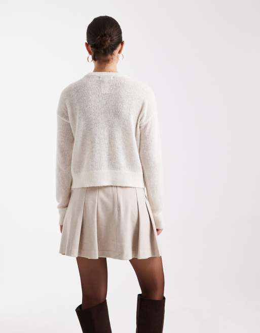 Vero Moda – Krämvit, plisserad minikjol, 5 av 5