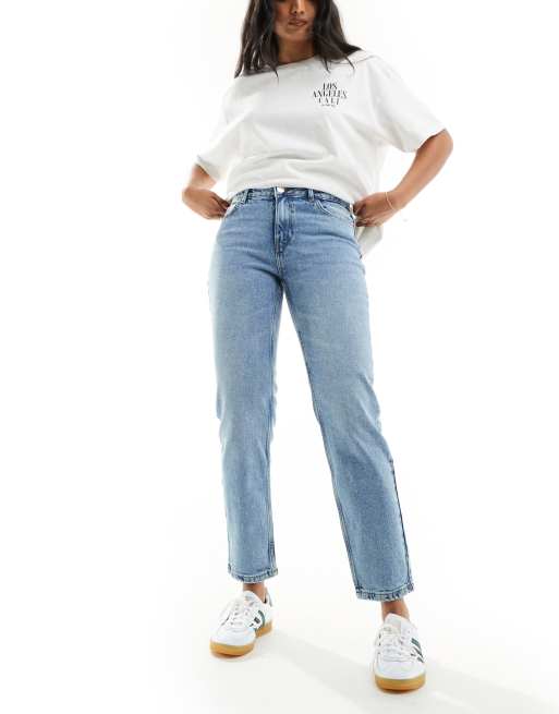 Vero Moda - Kyla - Jeans dritti ampi a vita medio alta lavaggio blu chiaro, 5 di 5