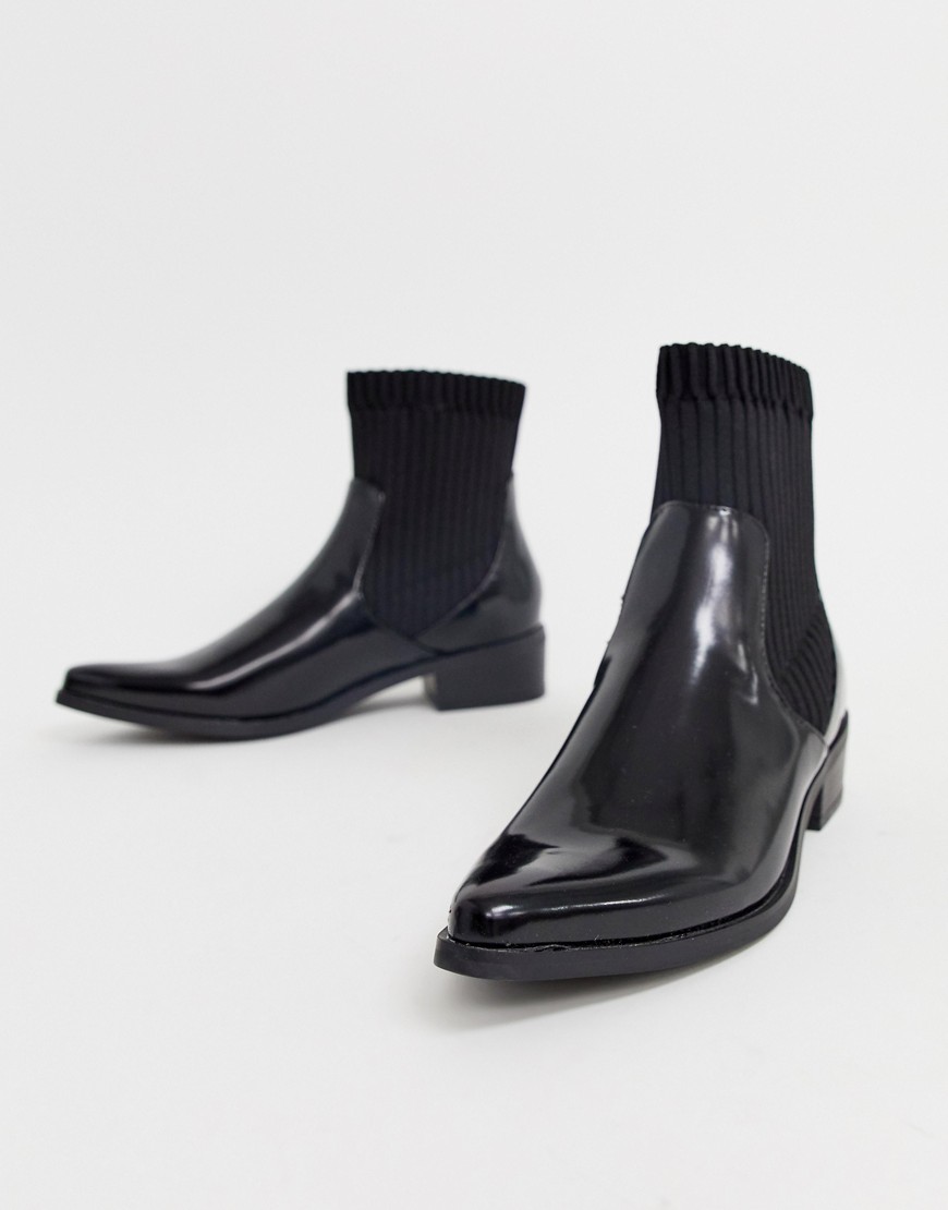 Vero Moda - Laarzen met geribbelde enkel-Zwart