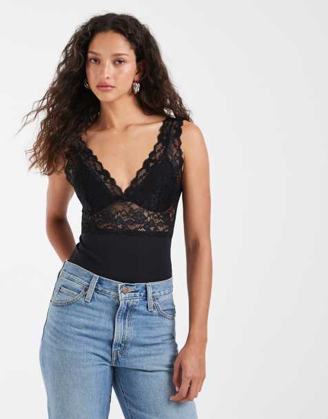 Vero Moda lace bodysuit in black - view 1