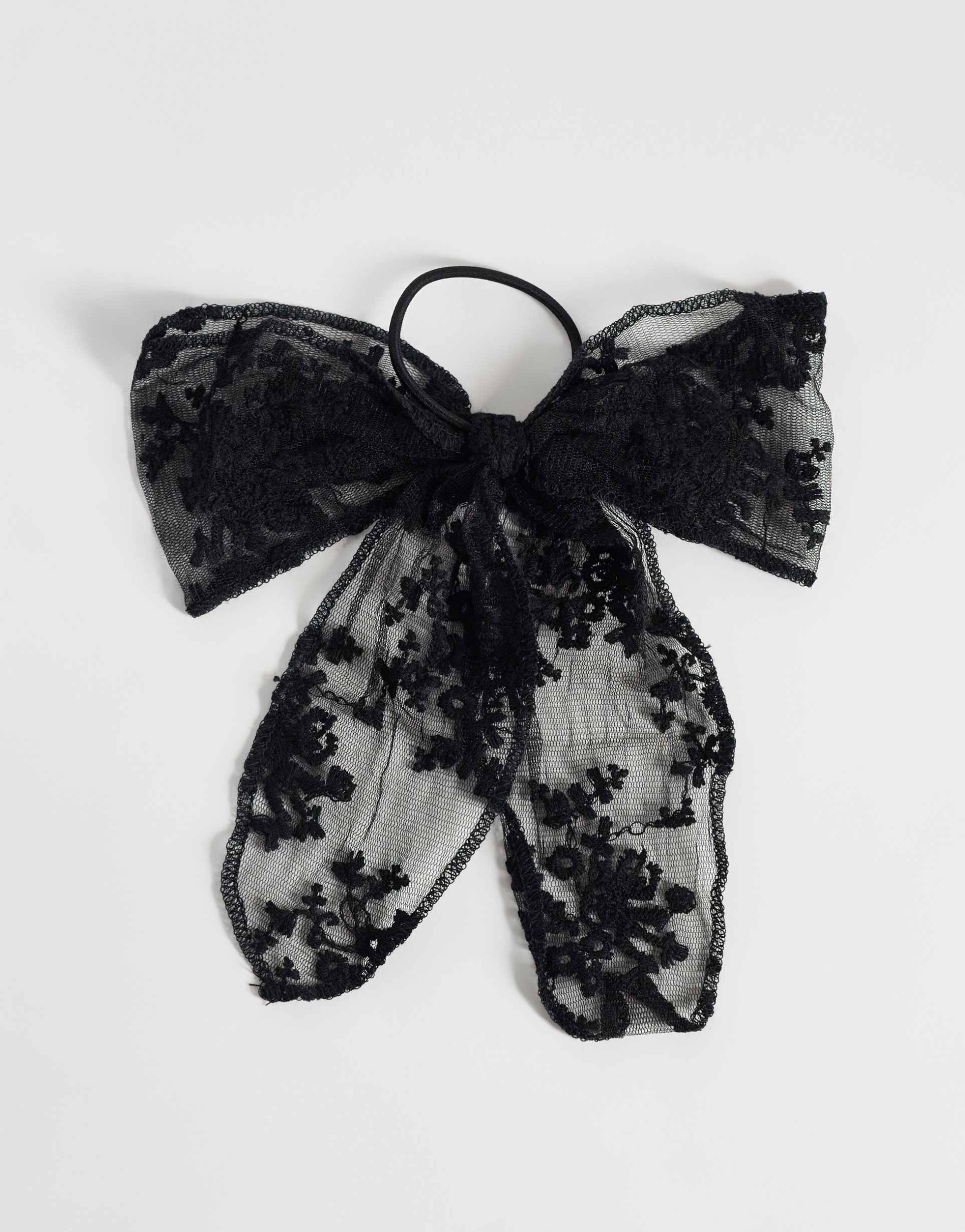 vero moda lace hair bow in black