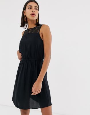 Vero Moda lace insert dress-Black