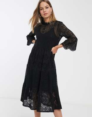 vero moda black lace dress