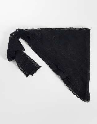 Vero Moda Lace Waist Scarf In Black