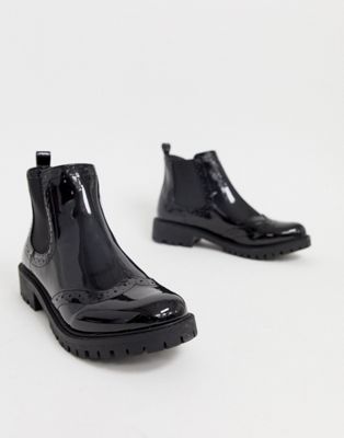 Vero Moda - Lakleren Chelsea boots-Zwart
