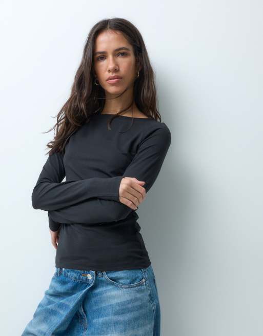 Vero Moda långärmad t-shirt i svart, 4 av 4