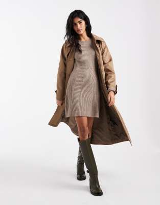 Vero Moda - Langärmliges Minikleid in Neutral meliert