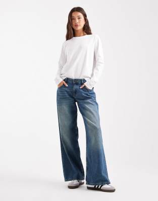 Vero Moda - Langärmliges Relaxed-Fit-T-Shirt in Weiß