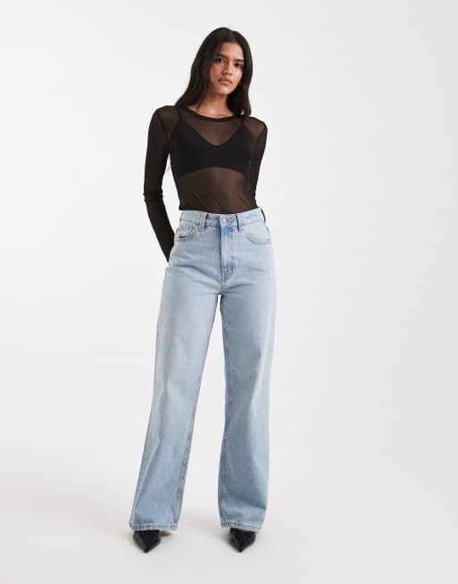 Vero Moda – Langärmliges, transparentes Netzstoffoberteil in Schwarz, 2 von 4