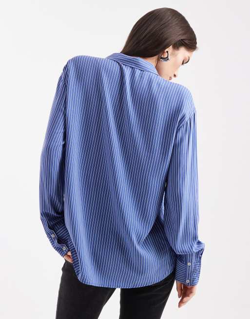 Vero Moda – Langarmshirt mit mittelblauen und weißen Streifen, 2 von 4