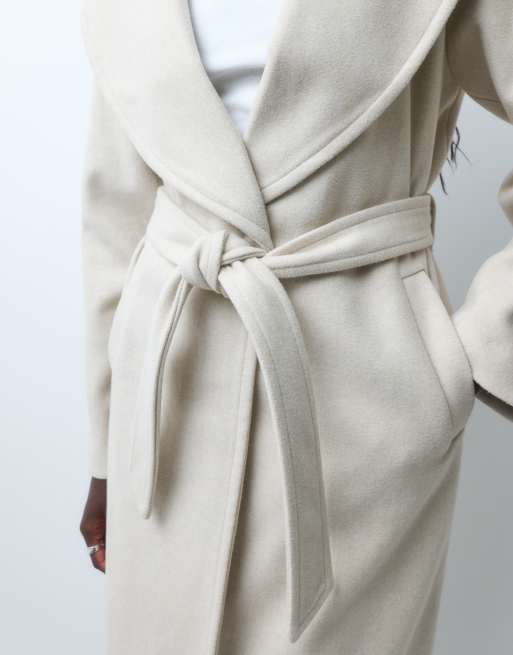 Vero Moda langer Blazer mit Gürtel in Oatmeal-Melange, 4 von 4