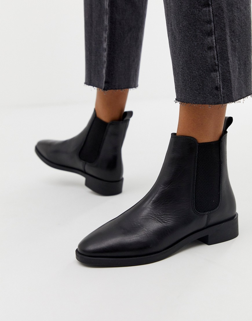 Vero Moda leather chelsea boots-Black