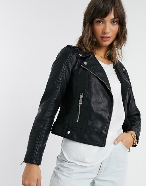 Vero Moda faux leather jacket in black