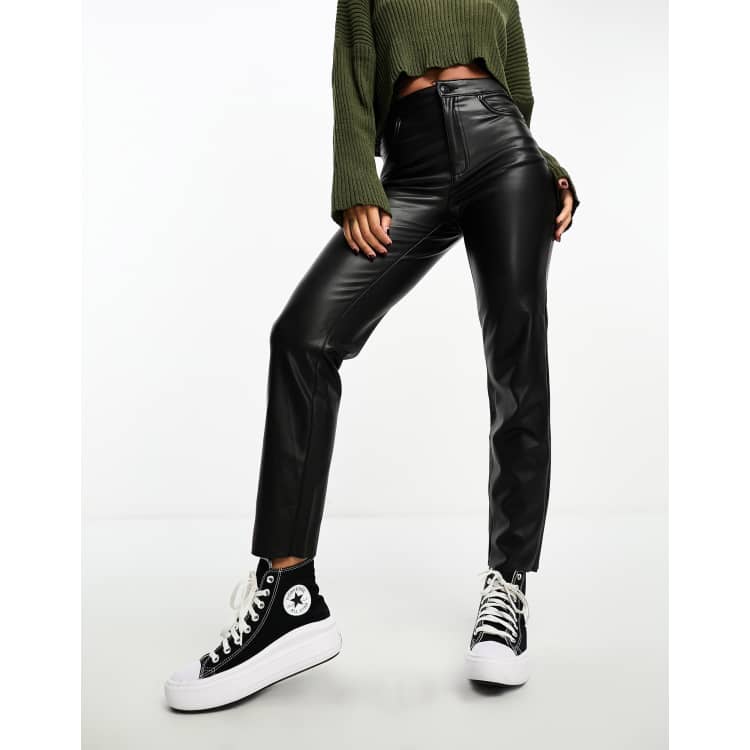 Leather cigarette pants fashion