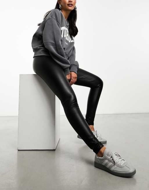 Black Leather-Look Leggings