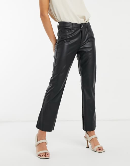 finansiere mandig Romantik Vero Moda leather look pants in black | ASOS