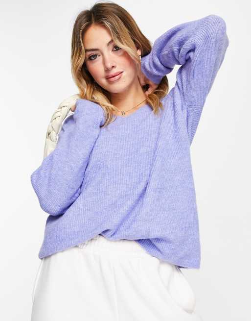 Vero Moda – Leichter Pullover in Flieder mit V-Ausschnitt, 4 von 4