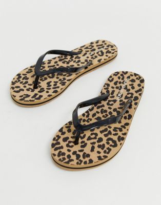 flip flops leopard print