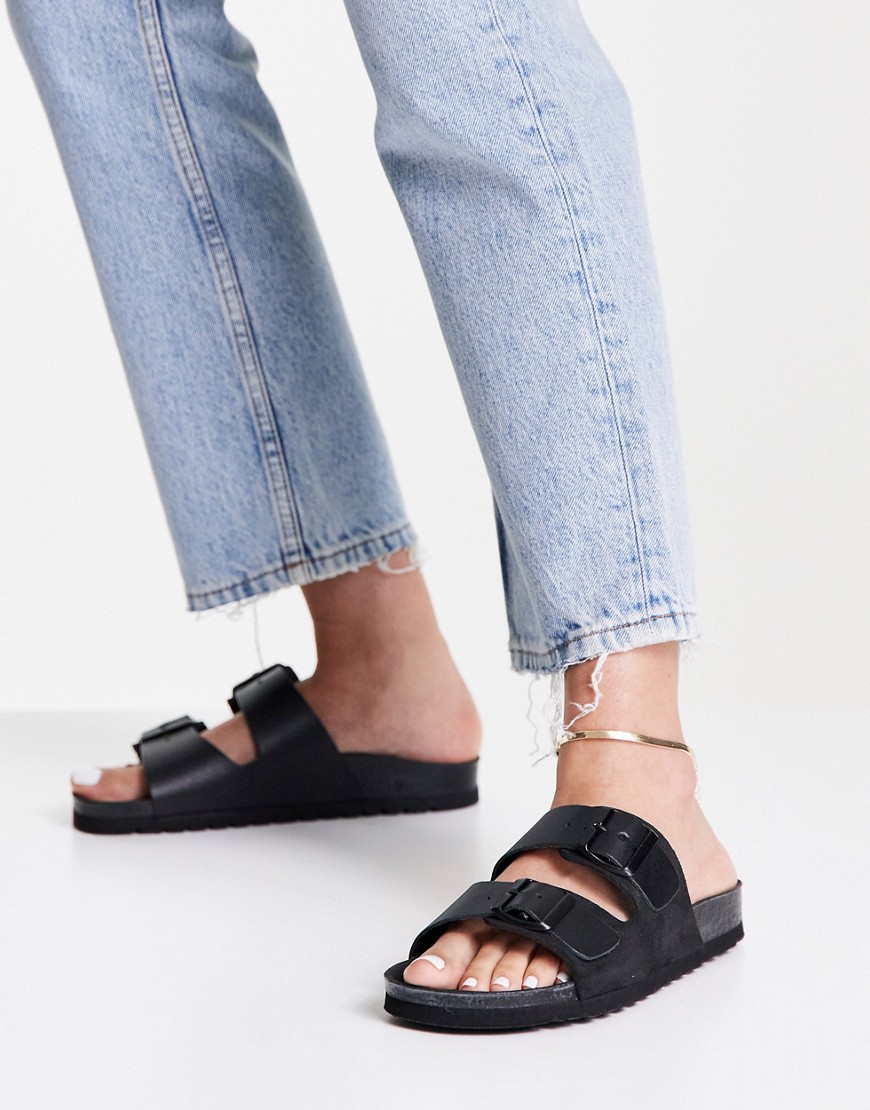Vero Moda - Leren sandalen in zwart