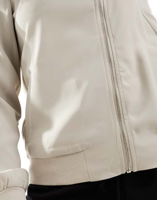Vero Moda - Lichtgewicht bomberjack met rits aan de voorkant in stone, 2 van 4