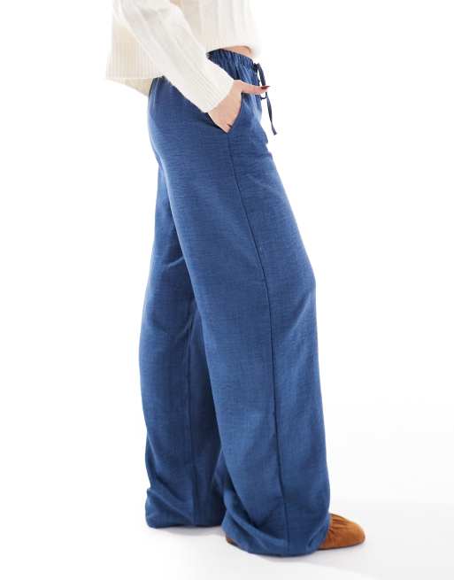 Vero Moda - Lichtgewicht broek met tailleband in donker denim, 4 van 5