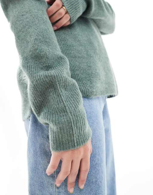 Vero Moda - Lichtgewicht Trui met V-hals trui in gemêleerd groen, 2 van 4