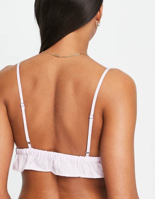 Vero Moda lightweight holiday pyjamas bralette in pink, 3 of 4