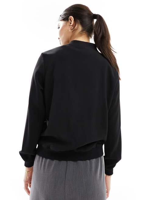 Vero Moda lightweight zip front bomber jacket in black | ASOS