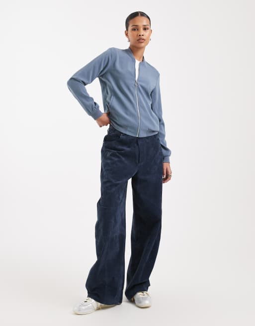 Vero Moda lightweight zip front bomber jacket in china blue, 2 of 4