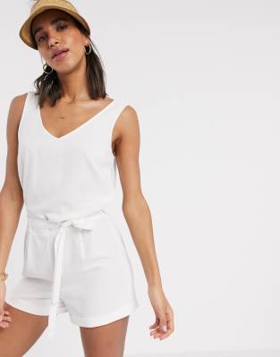white linen playsuit