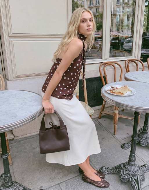 Vero Moda linen touch midi skirt in white (part of a set), 2 of 3