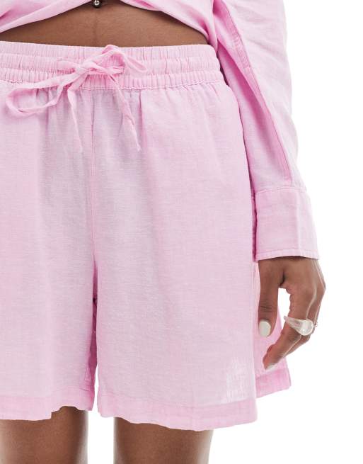Vero Moda linen touch shorts in pink - part of a set, 5 of 5