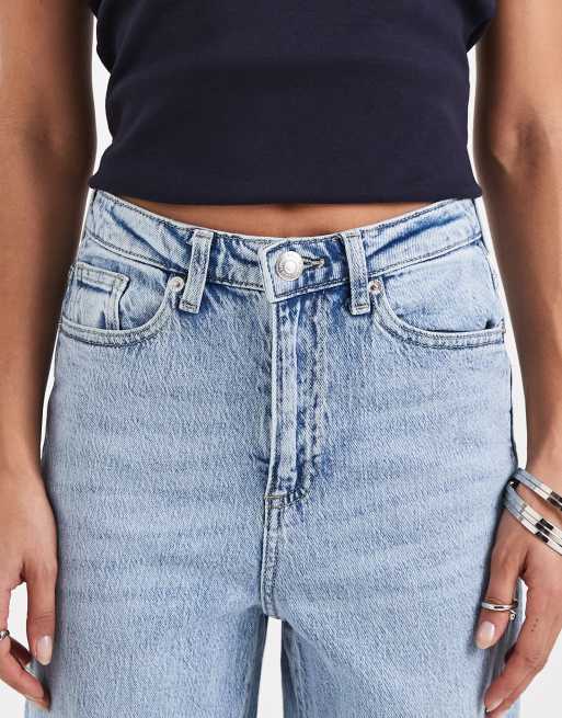 Vero Moda – Ljusblå, vida jeans med hög midja och tvättad finish, 4 av 5