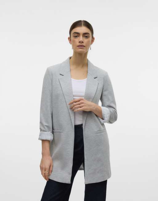 Vero Moda – Ljusgrå, melerad kavaj