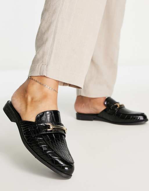 Vero Moda - Loafers met open achterkant in zwart