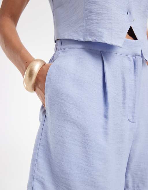 Vero Moda – Locker geschnittene Schlupfshorts in Brunnera-Blau, Kombiteil, 4 von 5