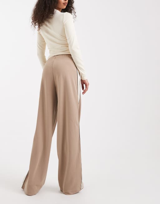 Vero Moda – Lockere Schlupfhose in Fossil-Beige mit seitlichem Streifen, 5 von 5