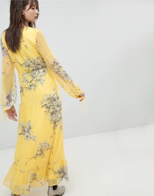 vero moda yellow maxi dress