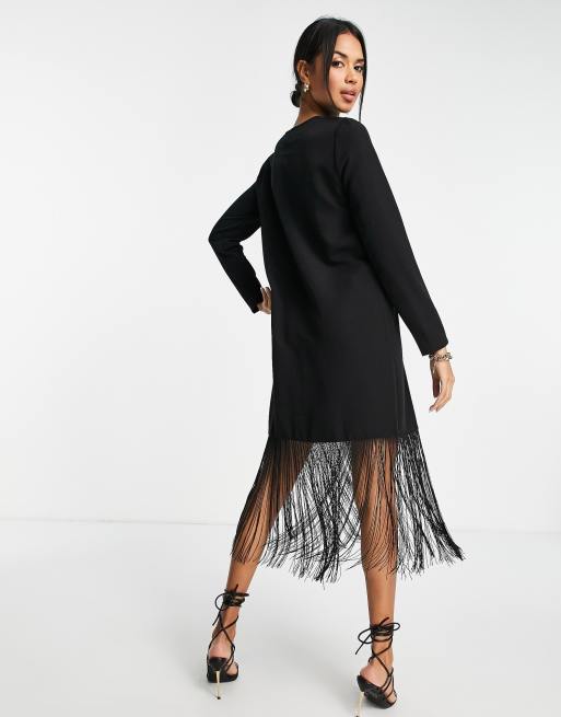 Black dress 2024 with tassels