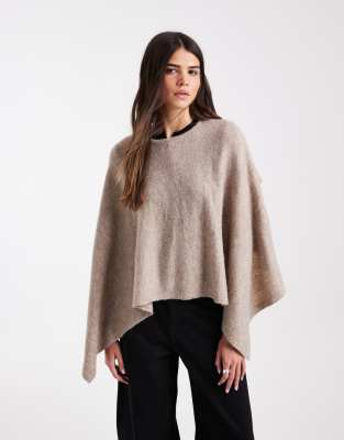 Vero Moda Long Sleeve O-neck Cape In Neutral